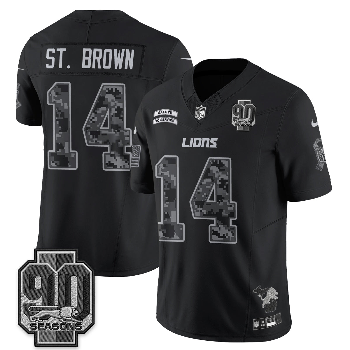 Detroit Lions 2026 Salute to Service Vapor Jersey V2- Stitched