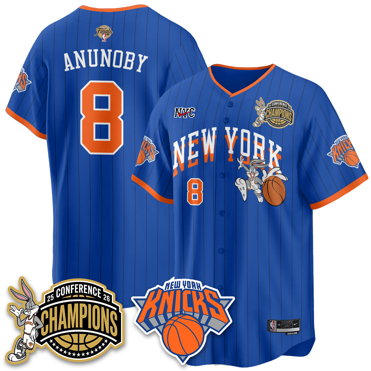 New York Knicks 2026 NBA Finals x Bunny Vapor Jersey V2- Stitched