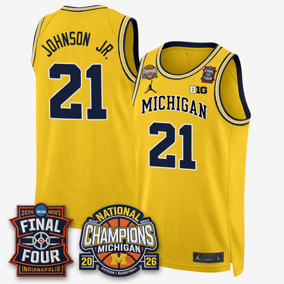 MICH Men's Basketball National Champions Big Text Limited Vapor Jersey - All Stitched