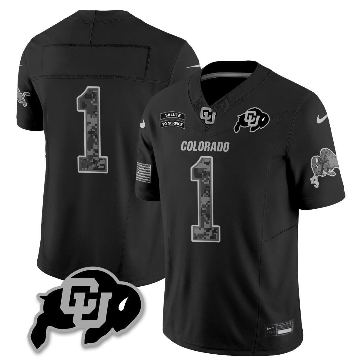 Colorado Buffaloes 2026 Salute to Service Vapor Jersey - Stitched