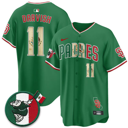 San Diego Padres Mexico Style Vapor Jersey - Stitched