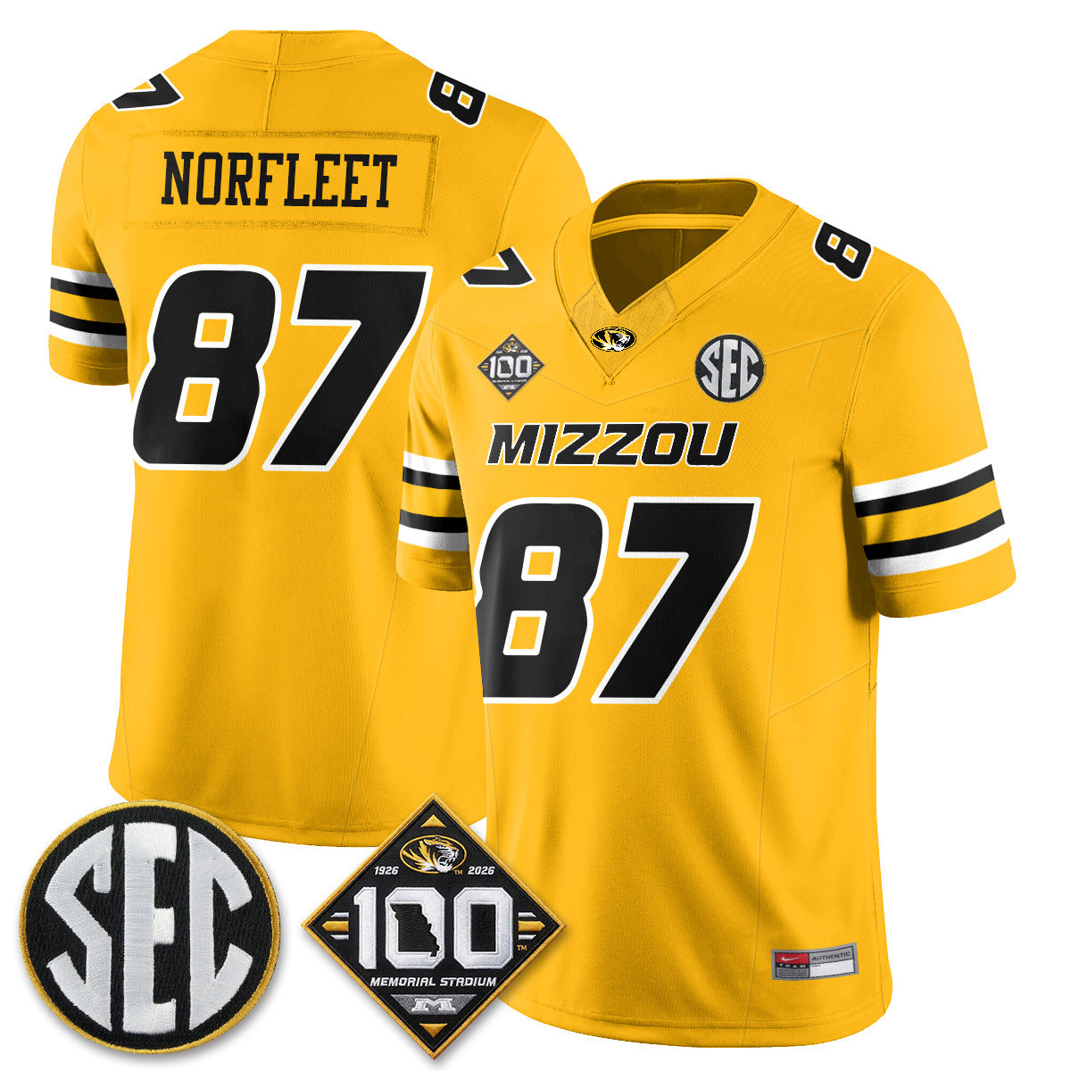 MIZZ 100th Anniversary of Memorial Stadium Vapor Jersey - Stitched