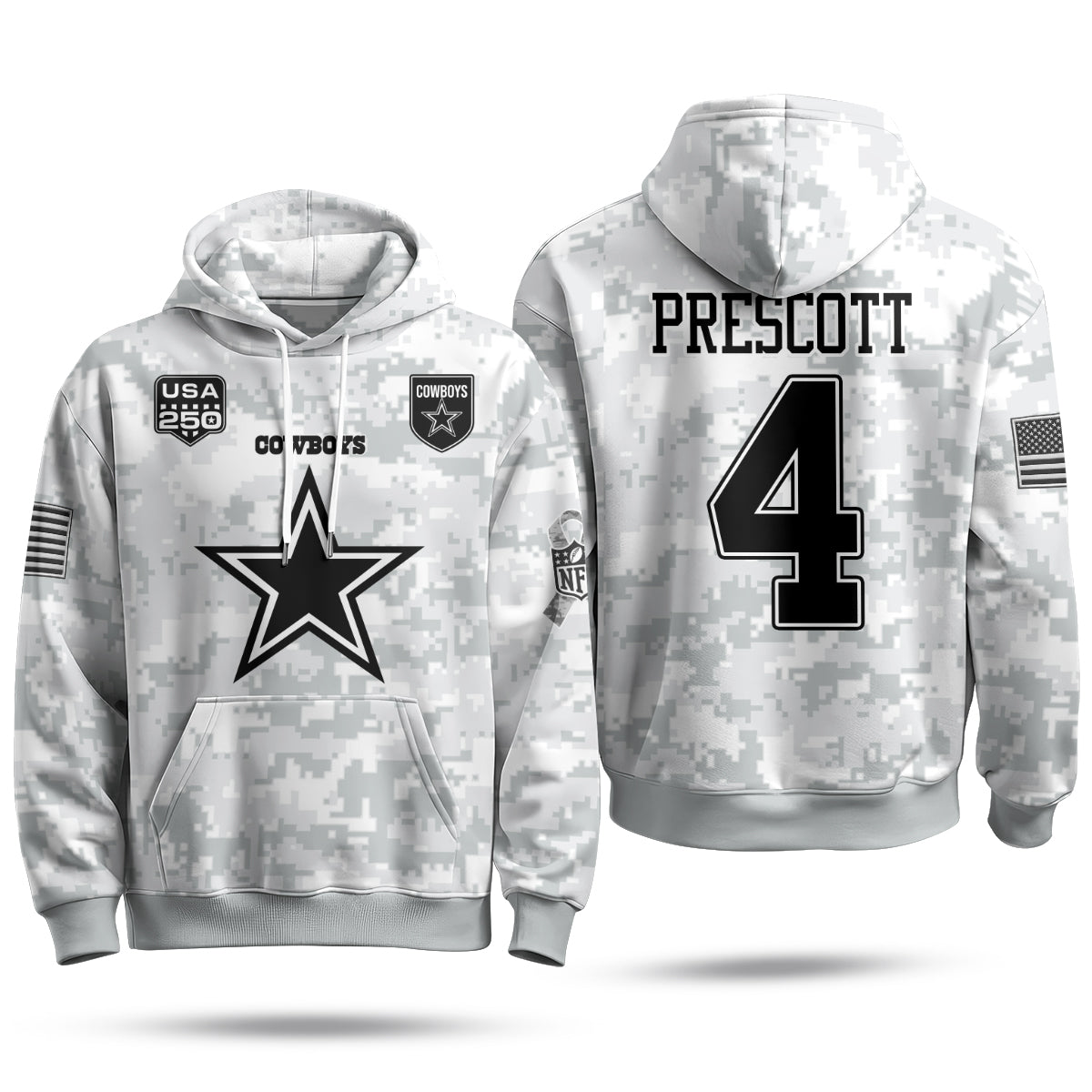 DAL 2026 Salute To Service Edition Pullover Hoodie - Printed