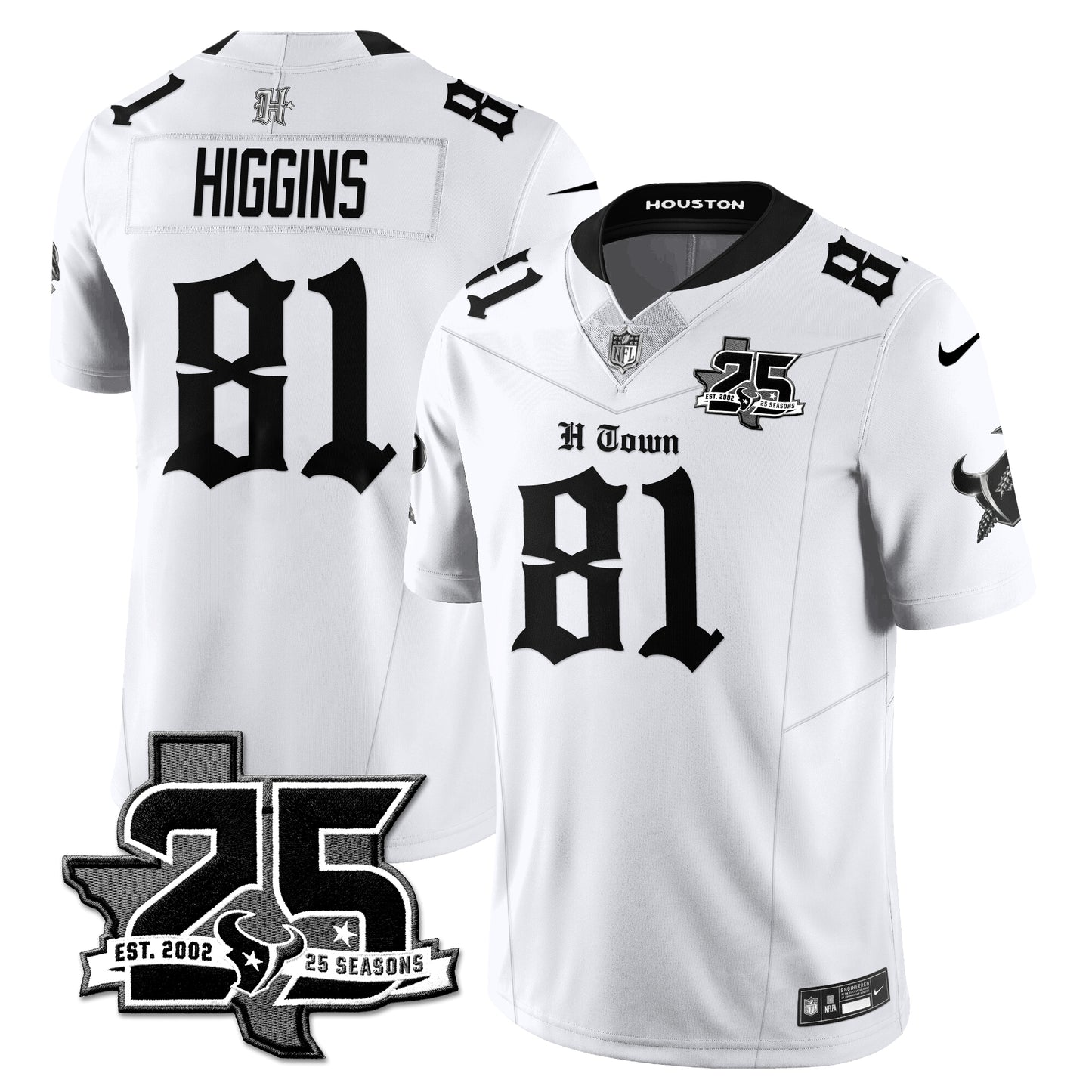 HOU 25th Seasons in 2026 Gothic Vapor Gold Edition Limited Jersey - All Stitched