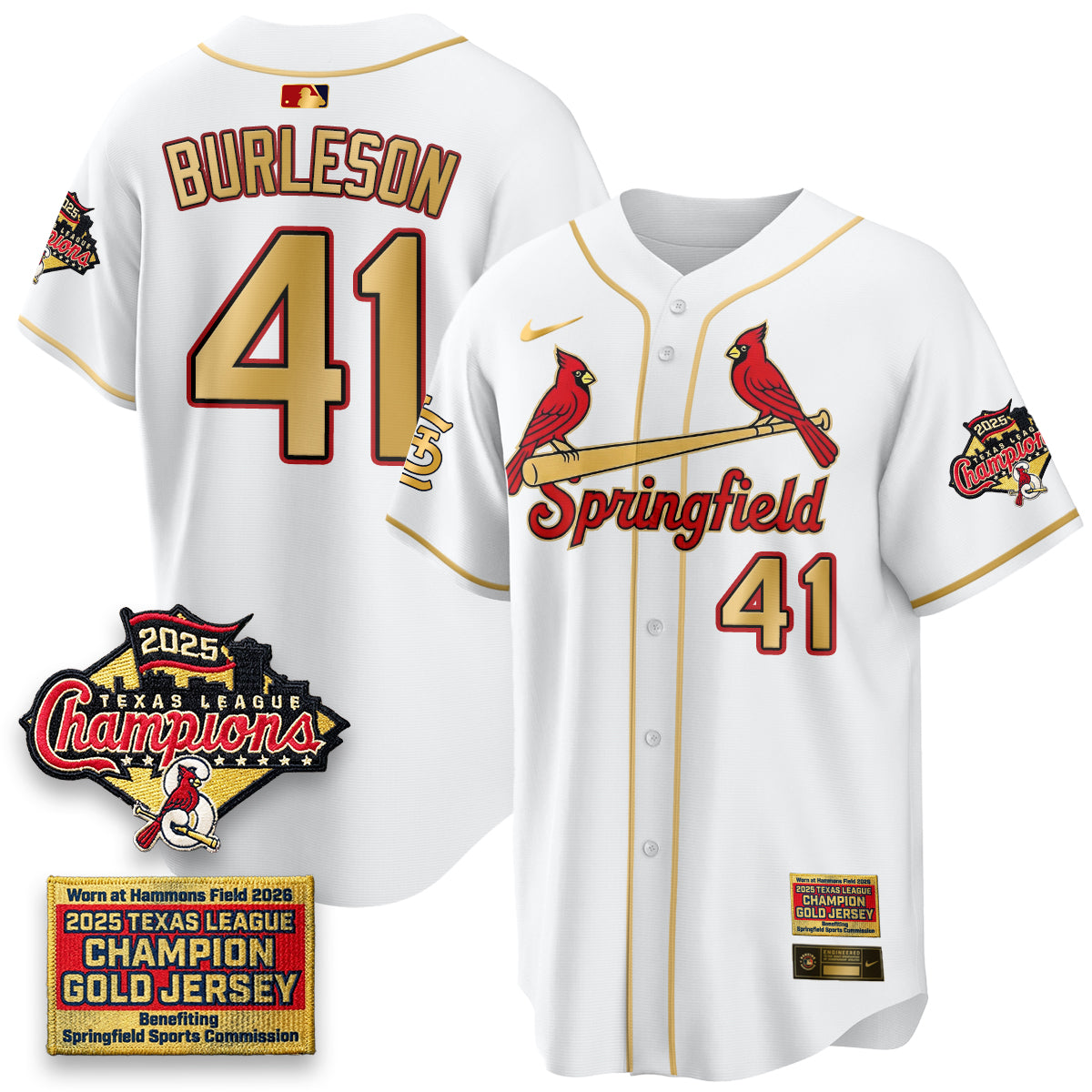 STL Springfield's Championship Gold Limited Jerseys - Stitched
