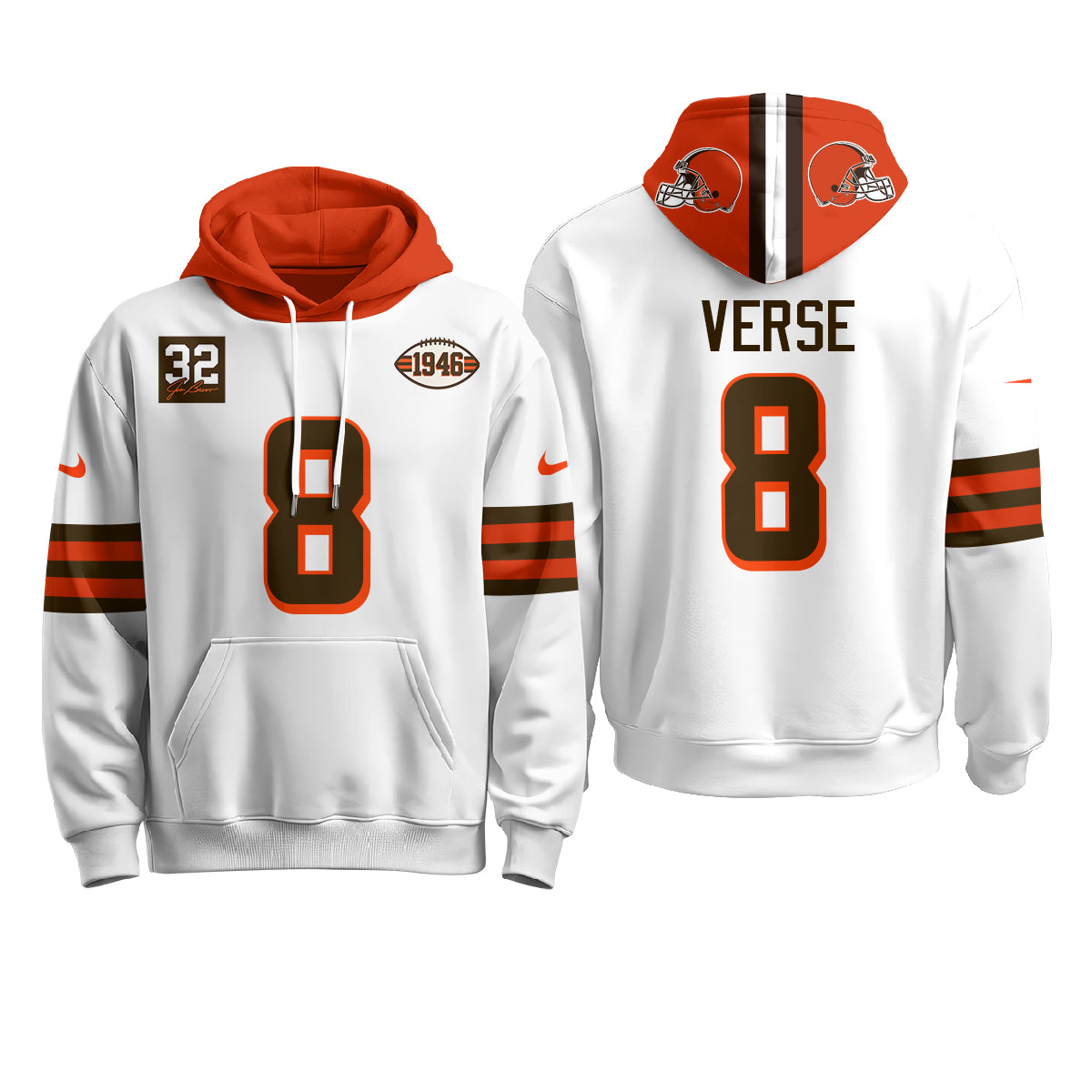 CLE 1946 Anniversary Patch Fleece Hoodie - Printed