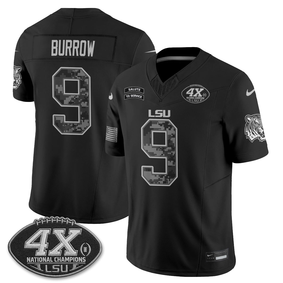 LSU Tigers 2026 Salute to Service Vapor Jersey - Stitched