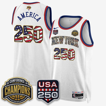 New York Knicks 2026 NBA Eastern Conference Champions x Fourth of July Vapor Jersey - Stitched