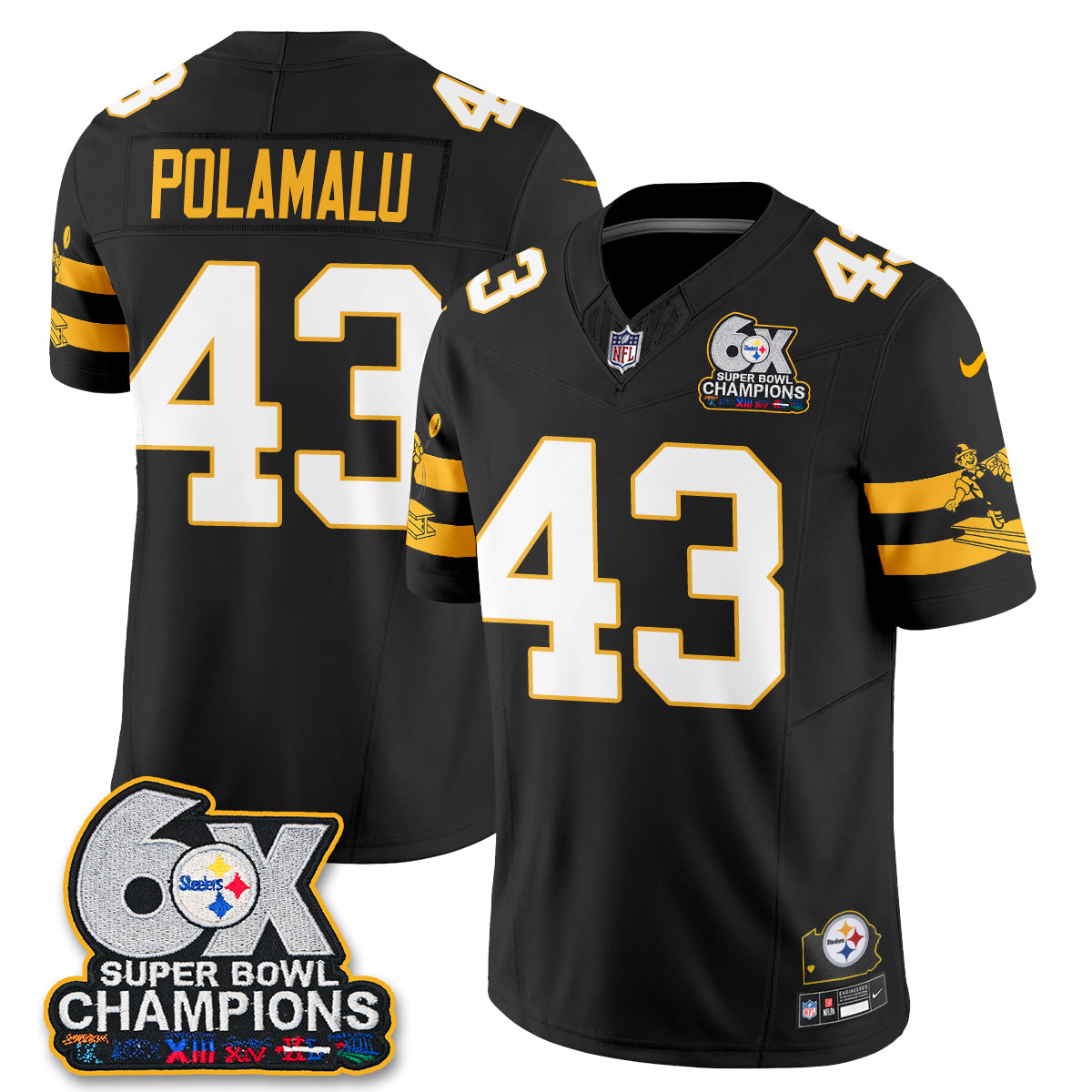 PIT 6X Champs Throwback V2 Vapor Jersey - Stitched