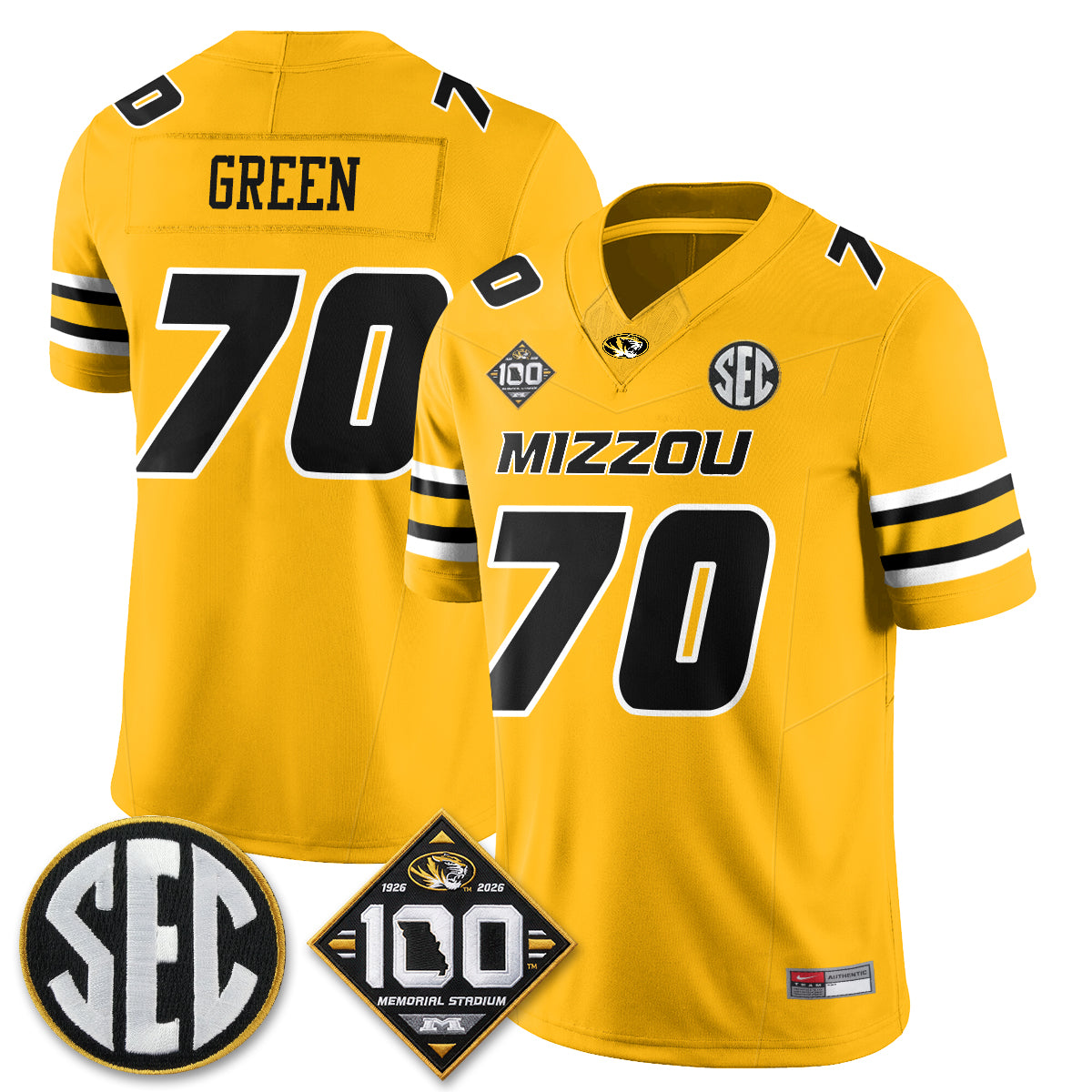 MIZZ 100th Anniversary of Memorial Stadium Vapor Jersey - Stitched