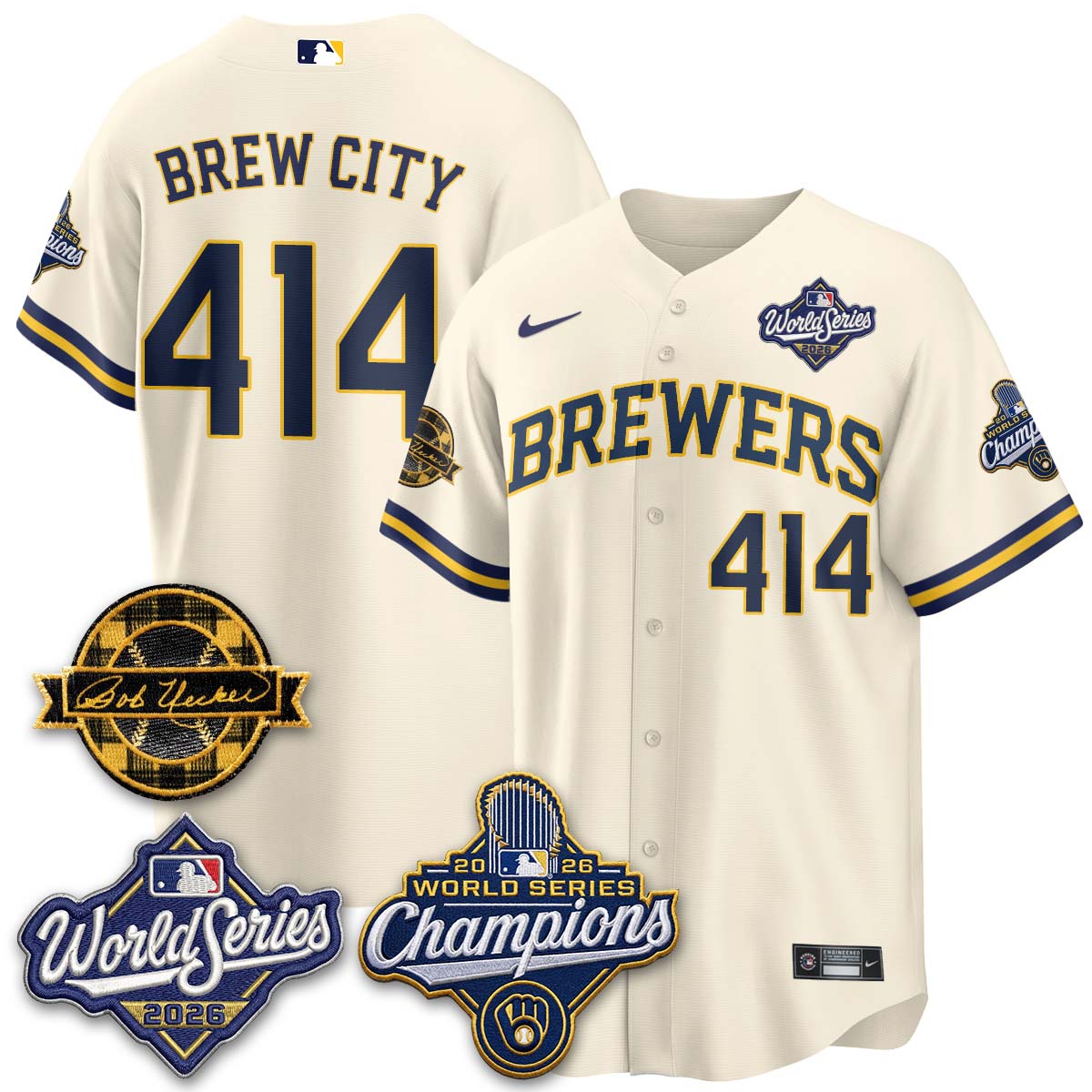 MIL 2026 WS Champions - Bob Uecker Patch Vapor Jersey - Stitched