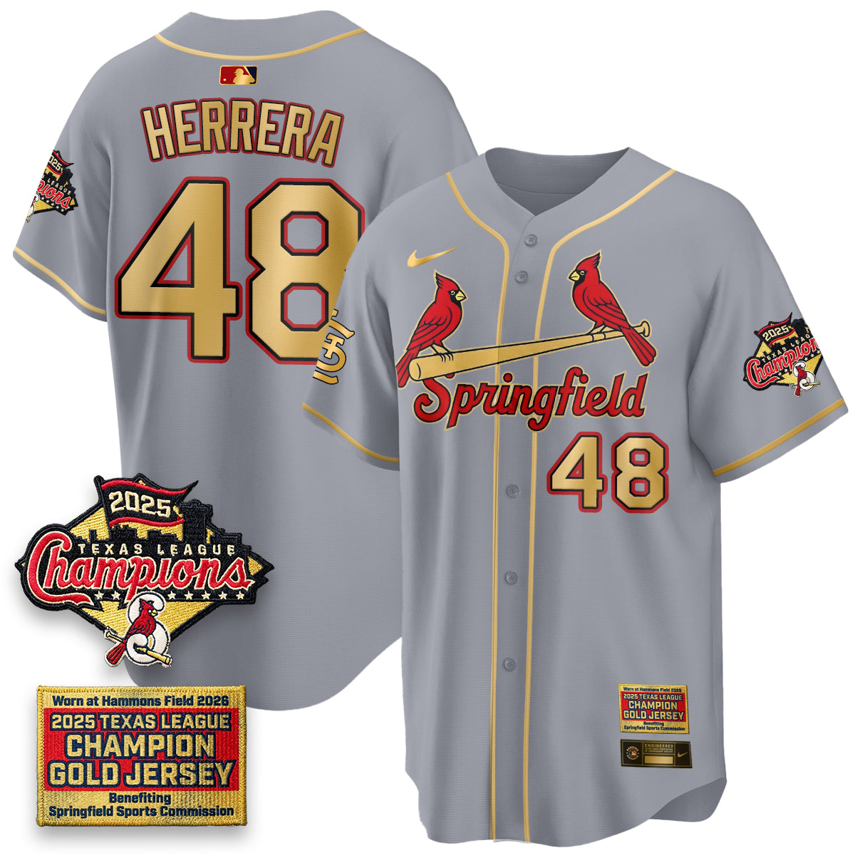 STL Springfield's Championship Gold Limited Jerseys - Stitched