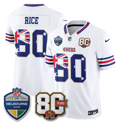 San Francisco 49ers Melbourne Game 2026 Vapor Jersey - Stitched