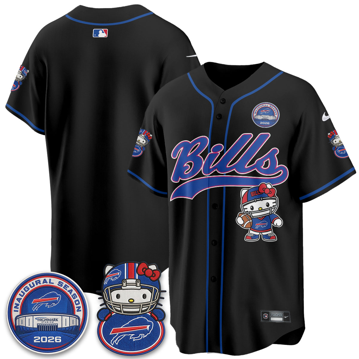 BUF x Meow  Vapor Baseball Jersey - Stitched