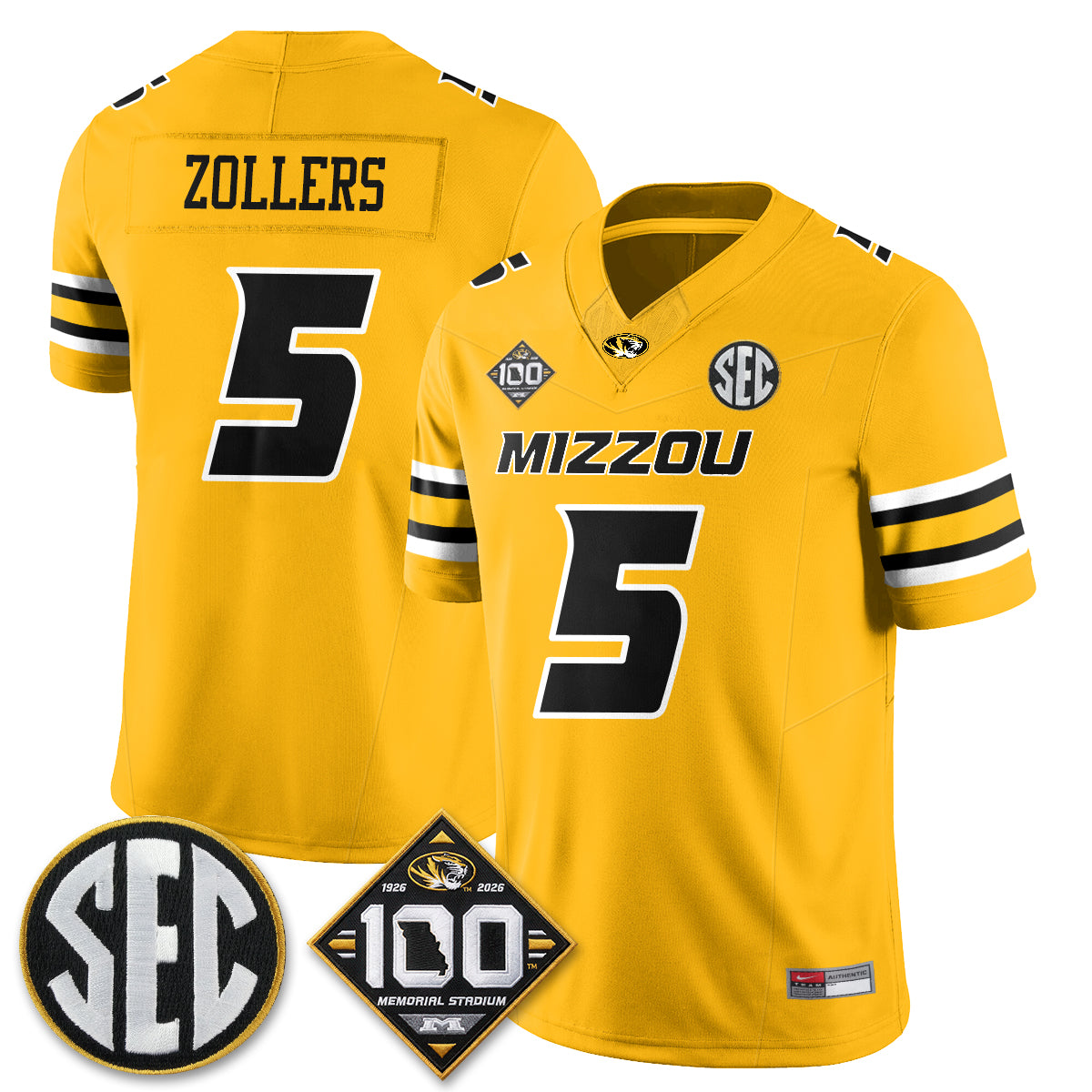MIZZ 100th Anniversary of Memorial Stadium Vapor Jersey - Stitched