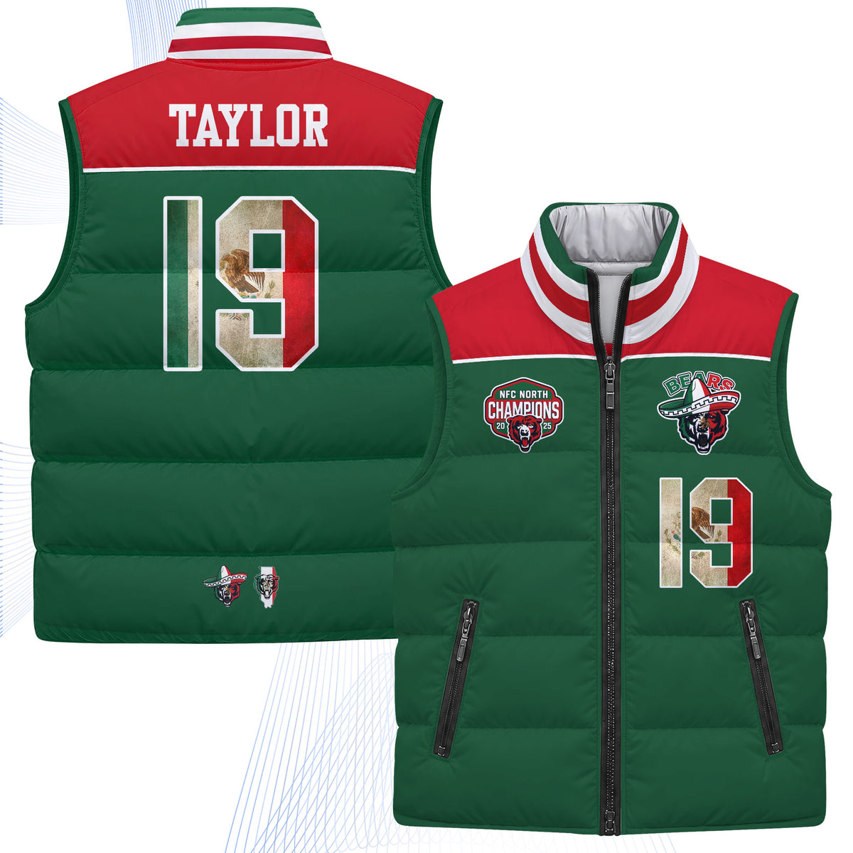 CHI Mexico Style Puffer Vest - Printed V2