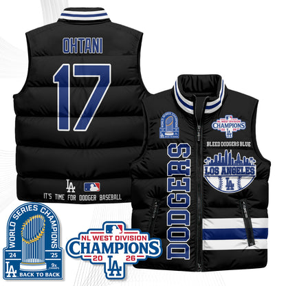 LAD "Bleed Blue" Puffer Vest - Printed
