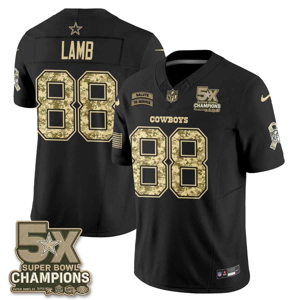 Dallas Cowboys 2026 Salute to Service V3 Vapor Jersey - Stitched