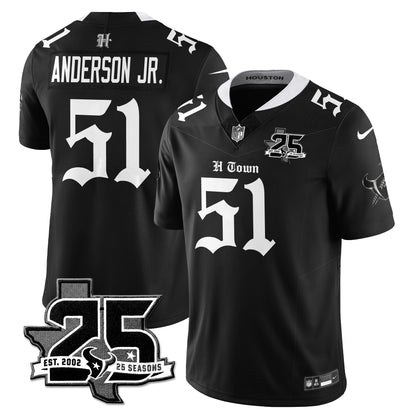 HOU 25th Seasons in 2026 Gothic Vapor Gold Edition Limited Jersey - All Stitched
