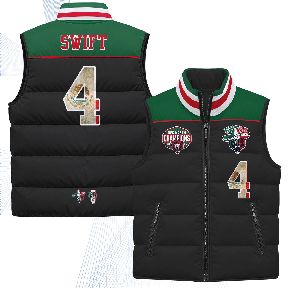 CHI Mexico Style Puffer Vest - Printed V2