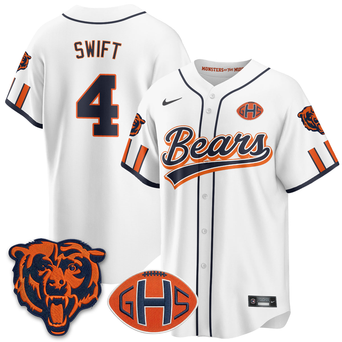 Chicago Bears 2026 Rivalries Baseball Vapor Jersey - Stitched