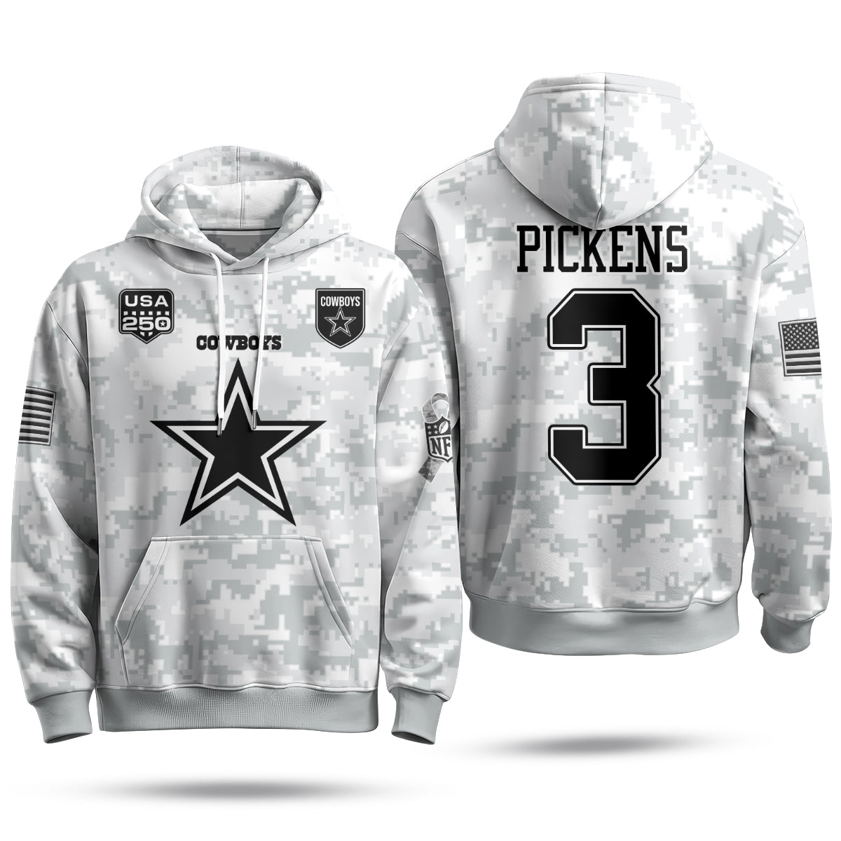 DAL 2026 Salute To Service Edition Pullover Hoodie - Printed