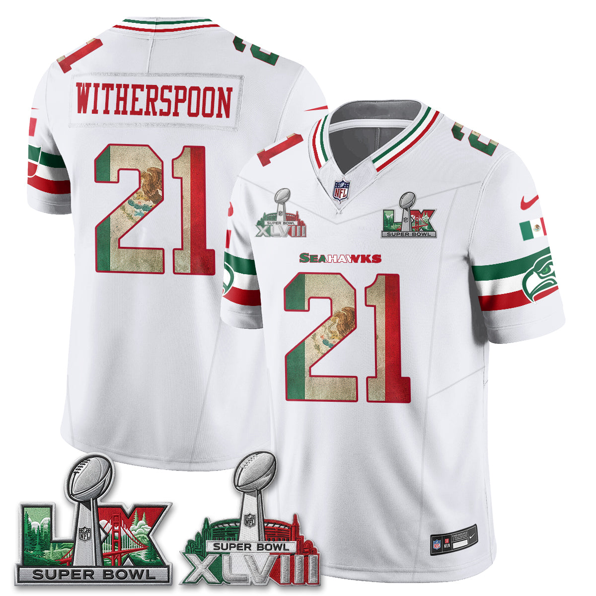 Seattle Seahawks Mexico Edition Vapor Jersey V1- Stitch