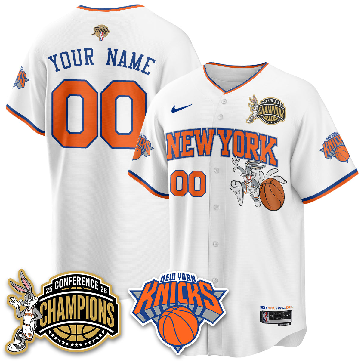 New York Knicks 2026 NBA Finals x Bunny Vapor Custom Jersey V2- Stitched