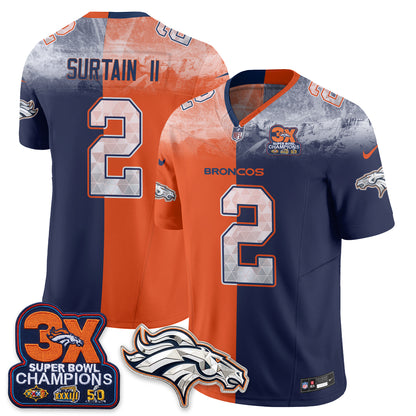 Denver Broncos Mile High Split Edition Vapor Jersey - Stitched