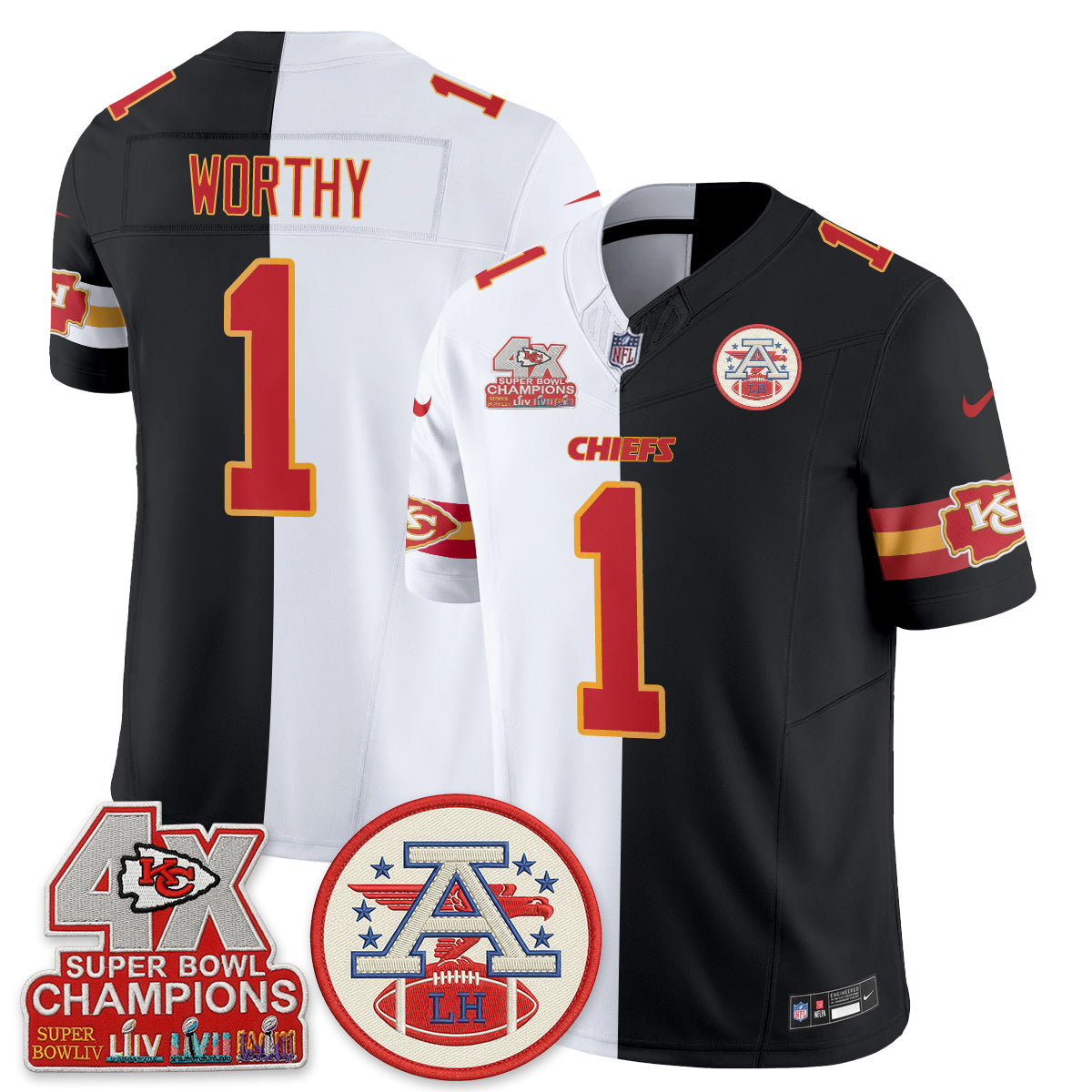 Kansas City Chiefs Split Edition Vapor Jersey - Stitched