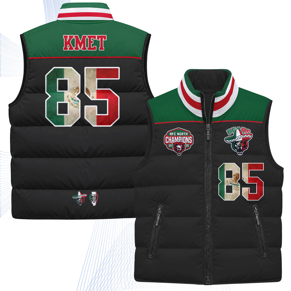 CHI Mexico Style Puffer Vest - Printed V2