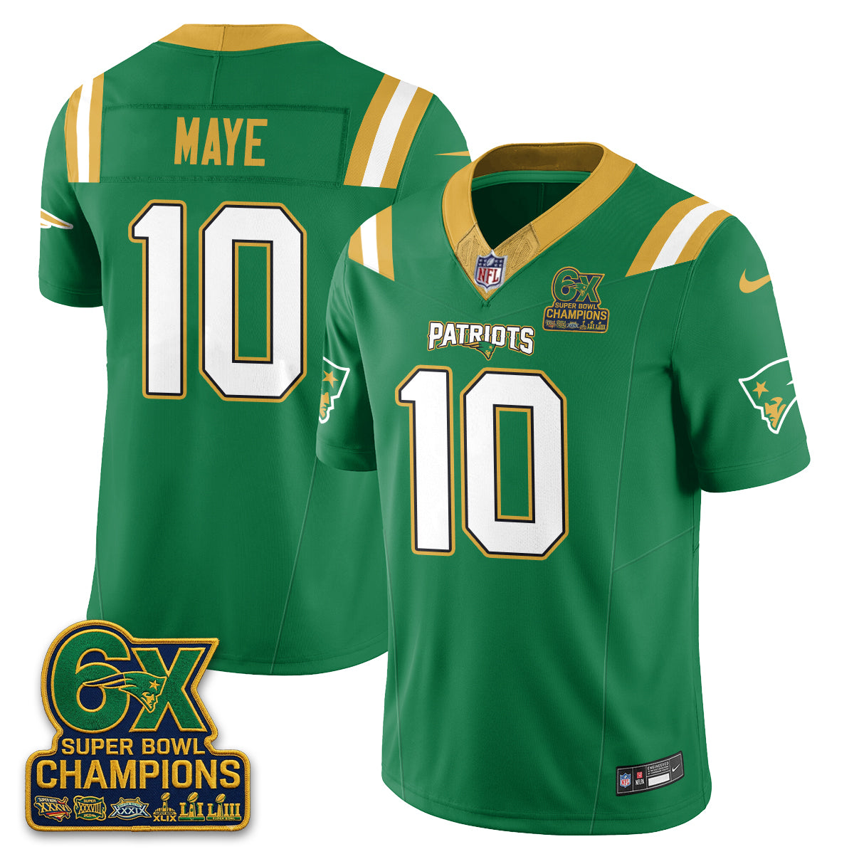 New England Patriots Irish Edition Vapor Jersey - Stitched
