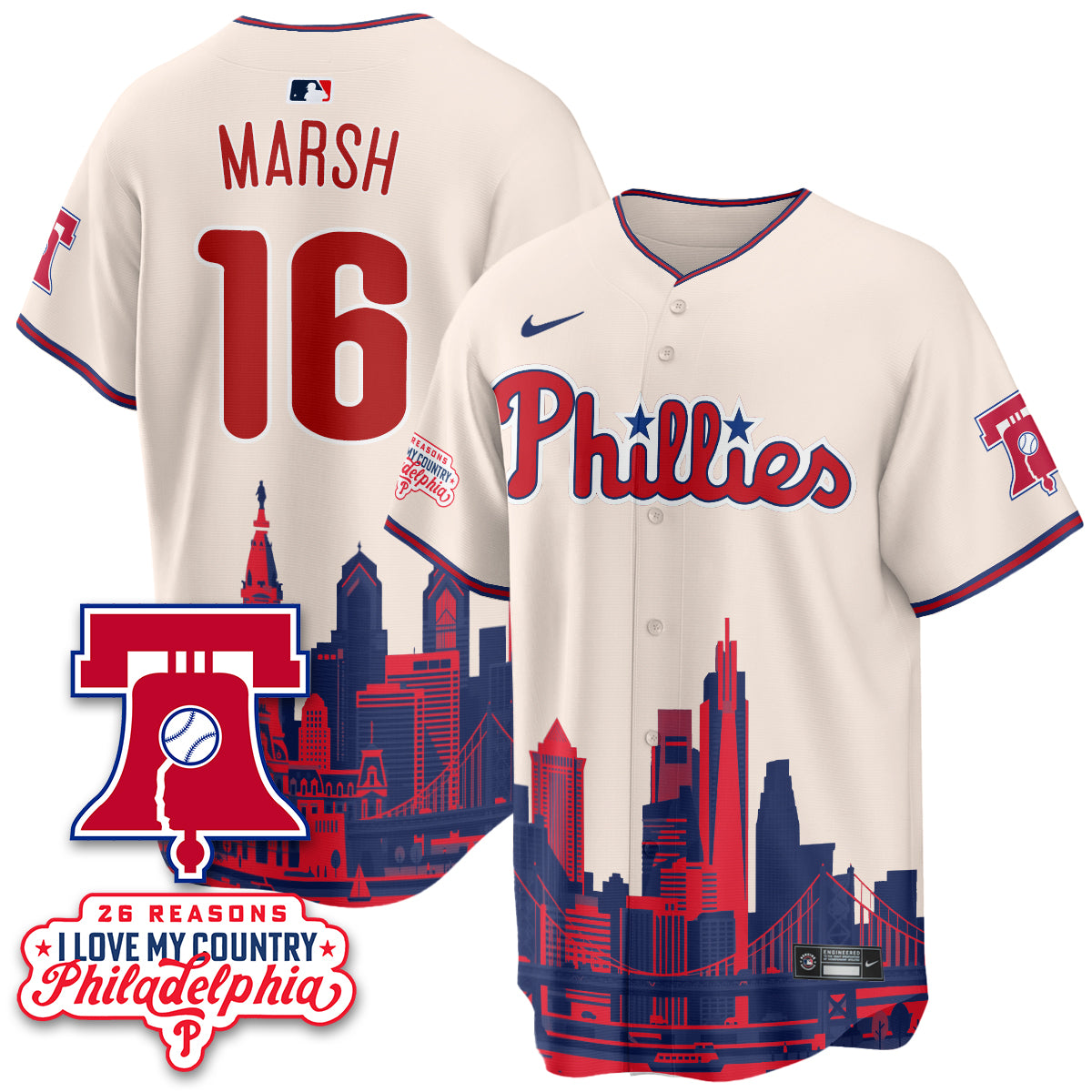 Philadelphia Phillies "26 Reasons I Love My Country" Edition Vapor Jersey - Stitched