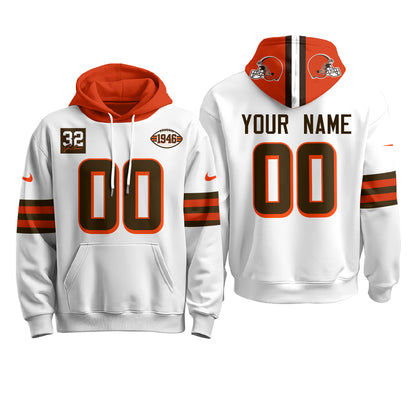Cleveland Browns 1946 Anniversary Patch Custom Hoodie - Stitched