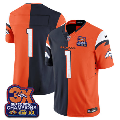 Denver Broncos Split Edition Vapor Jersey - Stitched
