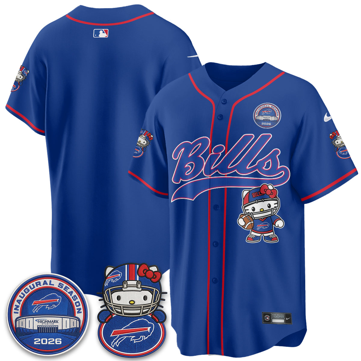 BUF x Meow  Vapor Baseball Jersey - Stitched