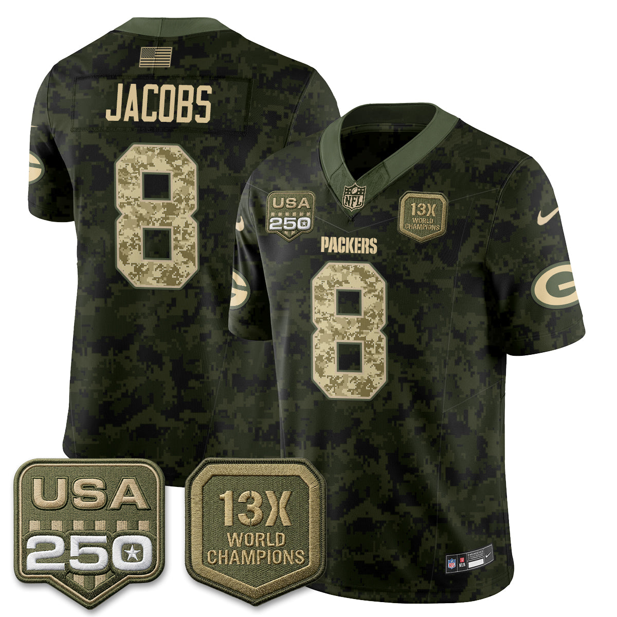 GB 2026 Salute To Service Edition Vapor Jersey - Stitched