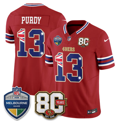 San Francisco 49ers Melbourne Game 2026 Vapor Jersey - Stitched