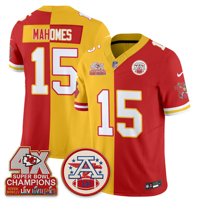 Kansas City Chiefs Throwback Split Vapor Jersey - Stitched