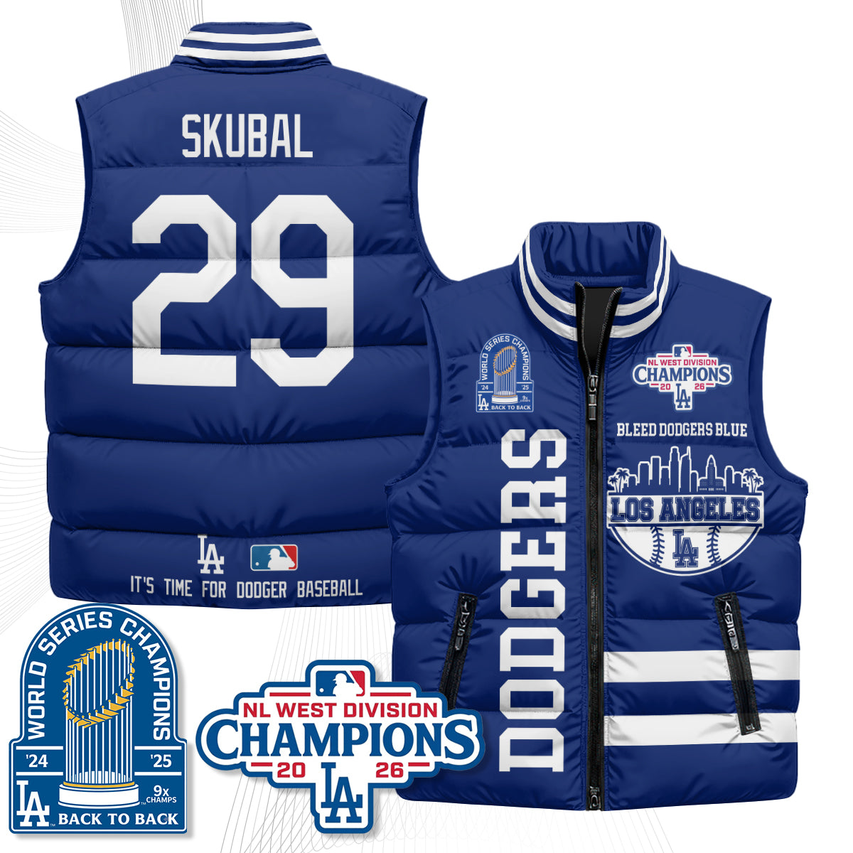 LAD "Bleed Blue" Puffer Vest - Printed