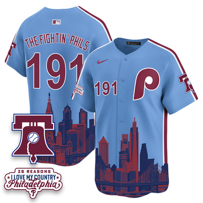 Philadelphia Phillies "26 Reasons I Love My Country" Edition Vapor Jersey - Stitched