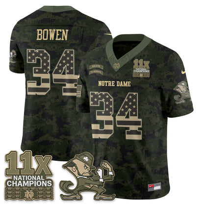 Notre Dame Fighting Irish 2026 Salute to Service Vapor Jersey - Stitched