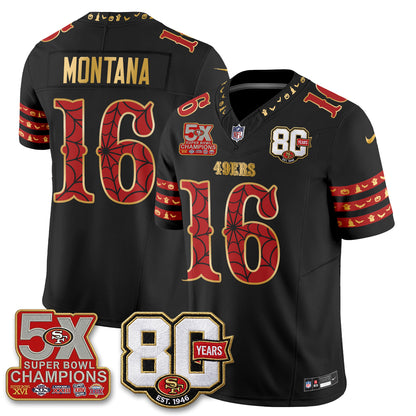 San Francisco 49ers Spooky Edition Vapor Jersey - Stitched