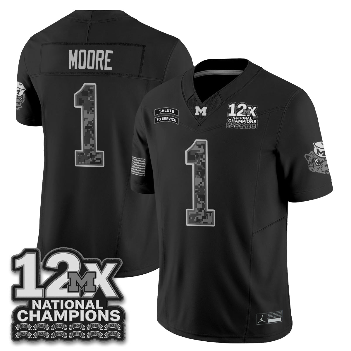 Michigan Wolverines 2026 Salute to Service Vapor Jersey - Stitched
