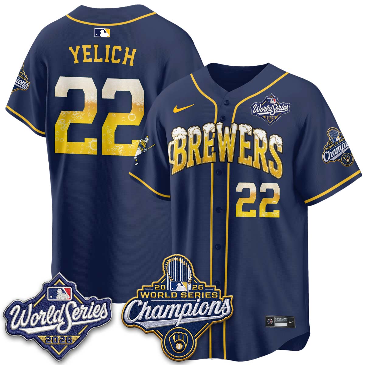 MIL "Pitcher & Pint" 2026 WS Champions Vapor Jersey - Stitched