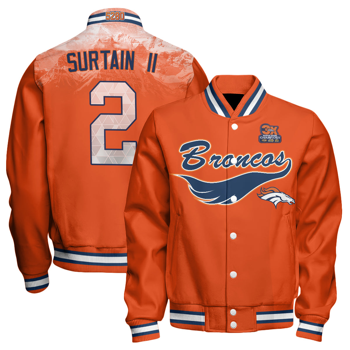 Denver Broncos Fangear Edition Baseball Jacket - Printed