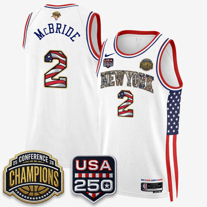 New York Knicks 2026 NBA Eastern Conference Champions x Fourth of July Vapor Jersey - Stitched