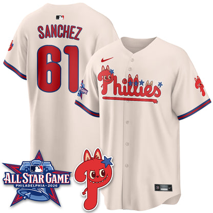 Philadelphia Phillies Fanged Rabbit Doll  Vapor Limited Jersey - Stitched