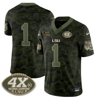 LSU Tigers 2026 Salute to Service Vapor Jersey - Stitched