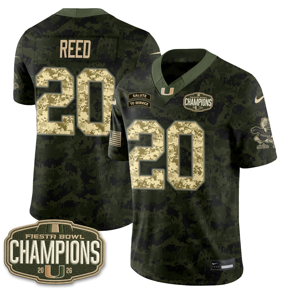 Miami Hurricanes 2026 Salute to Service Vapor Jersey - Stitched